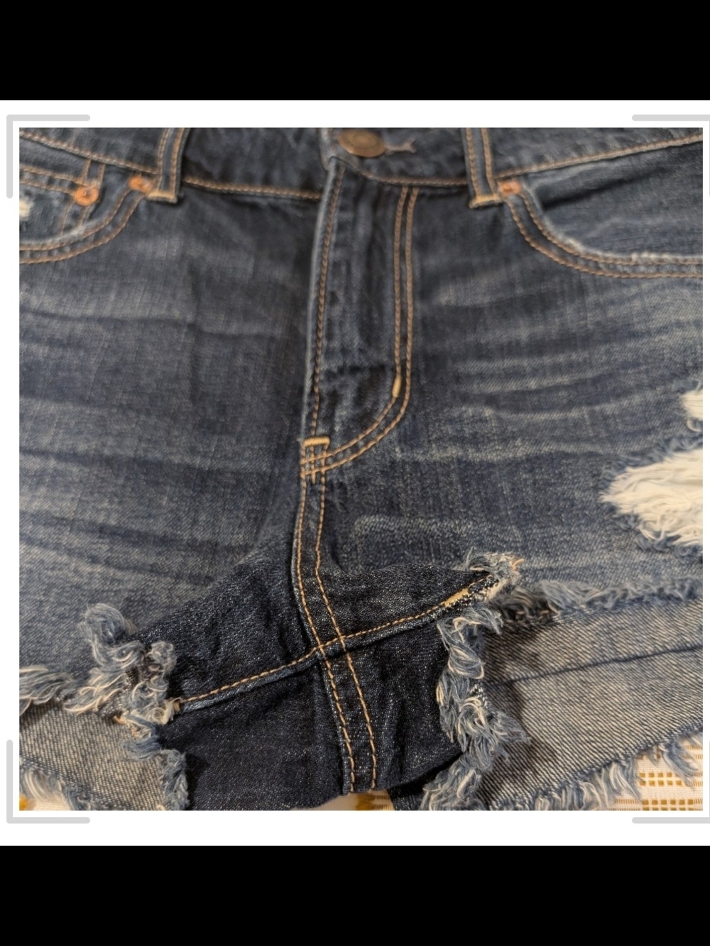 Pre-owned Denim Ripped Frayed Hem Women’s Shorts - Blue - Picture 4 of 15